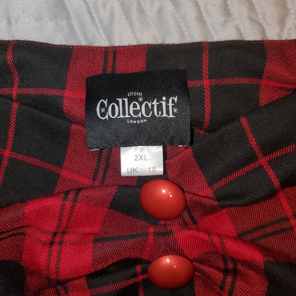Red and Black Plaid Women's Top - Picture 2 of 4